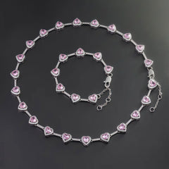 Colourful Heart Crystal Necklace