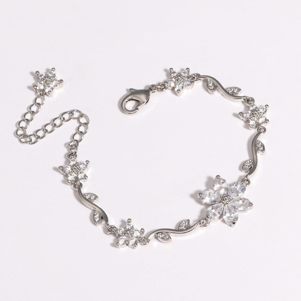 Blooming Crystal Flower Bracelet