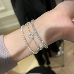 Four-Leaf Clover Brushed Bracelet