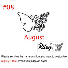Personalised Butterfly Birth Month Necklace