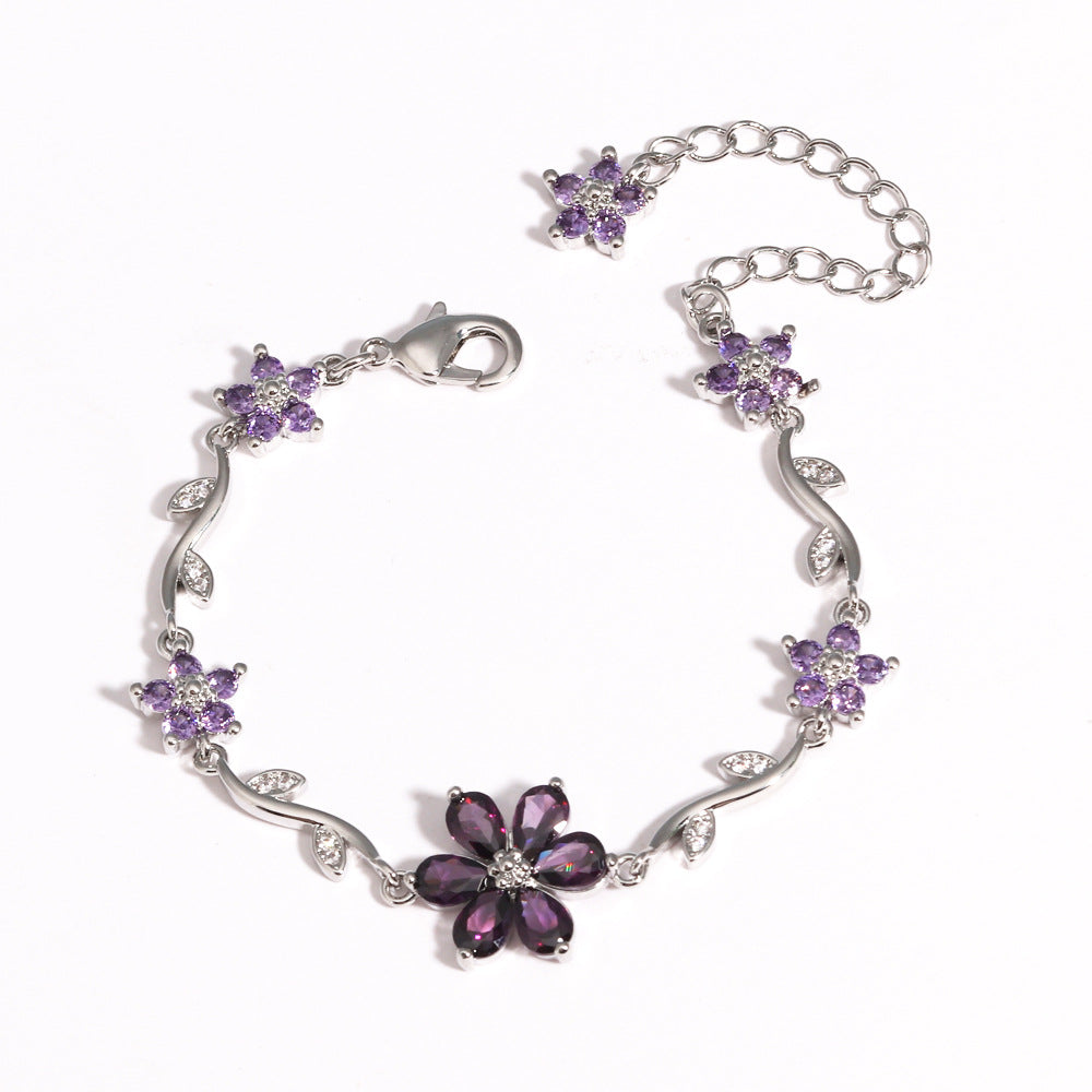 Blooming Crystal Flower Bracelet