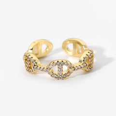 Gold Plated CZ Stackable Ring