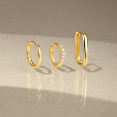 3-Pair Stacking Hoop Earrings Set