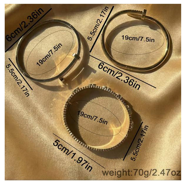 3 Piece Stackable Bangle Set