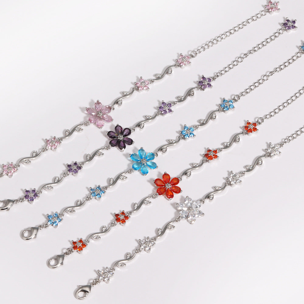 Blooming Crystal Flower Bracelet