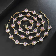 Colourful Heart Crystal Necklace