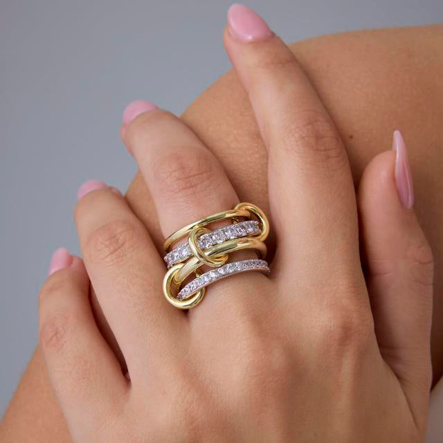 4-Layer Interlocking Zircon Ring