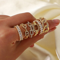 Gold Plated CZ Stackable Ring