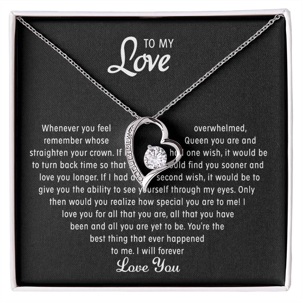 To my Love - Heart necklace - Gold