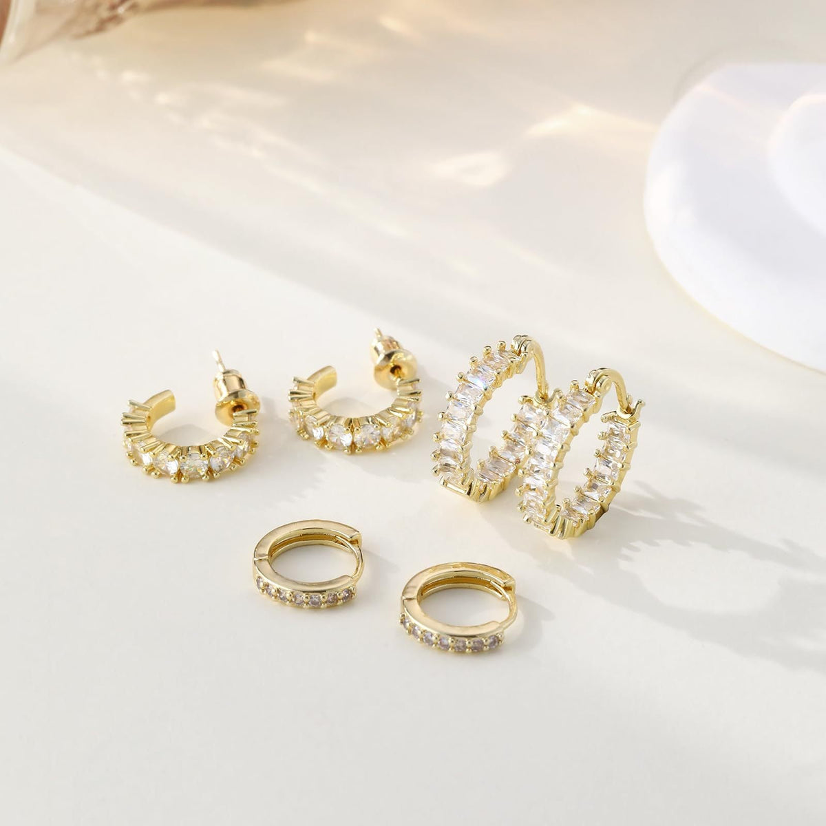 Chunky Gold Huggie Hoop Earrings