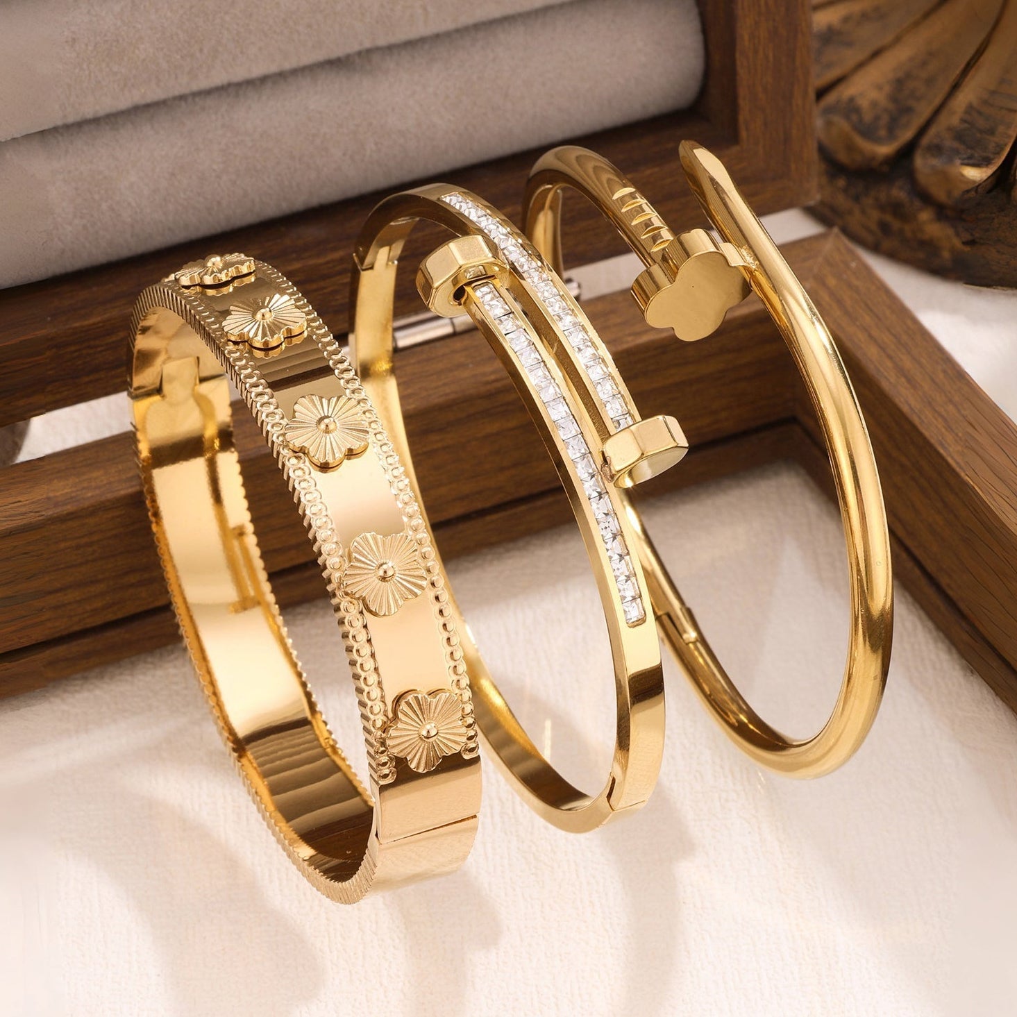 3 Piece Stackable Bangle Set