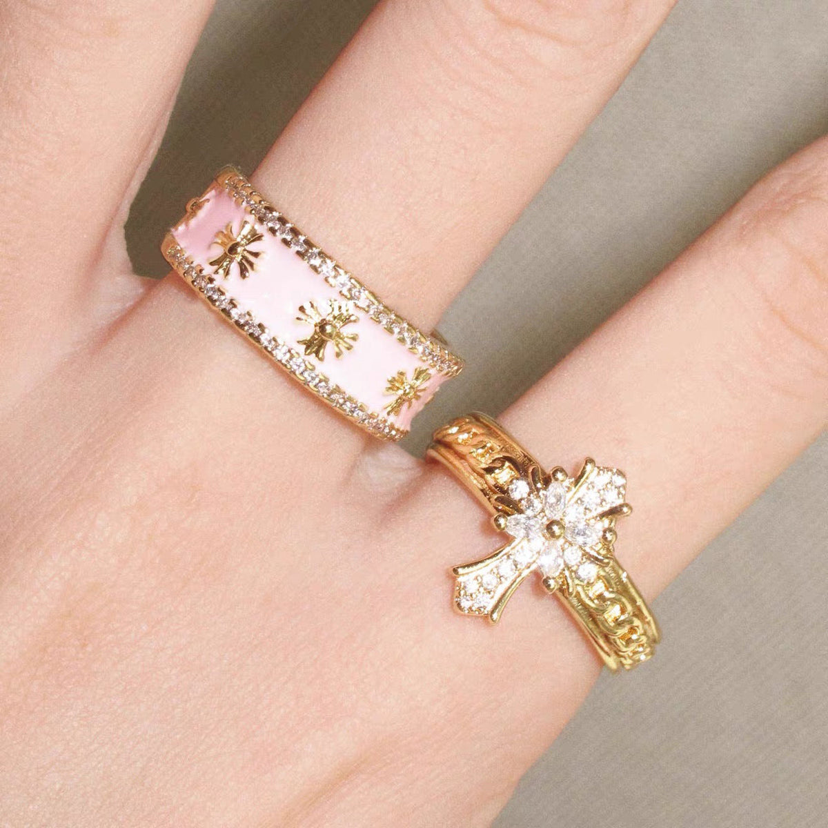 2-Piece Cross Stackable Ring Set