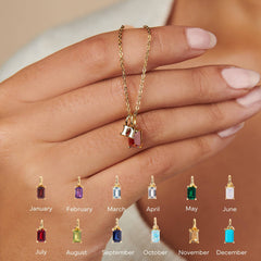 Initial & Birthstone Necklace