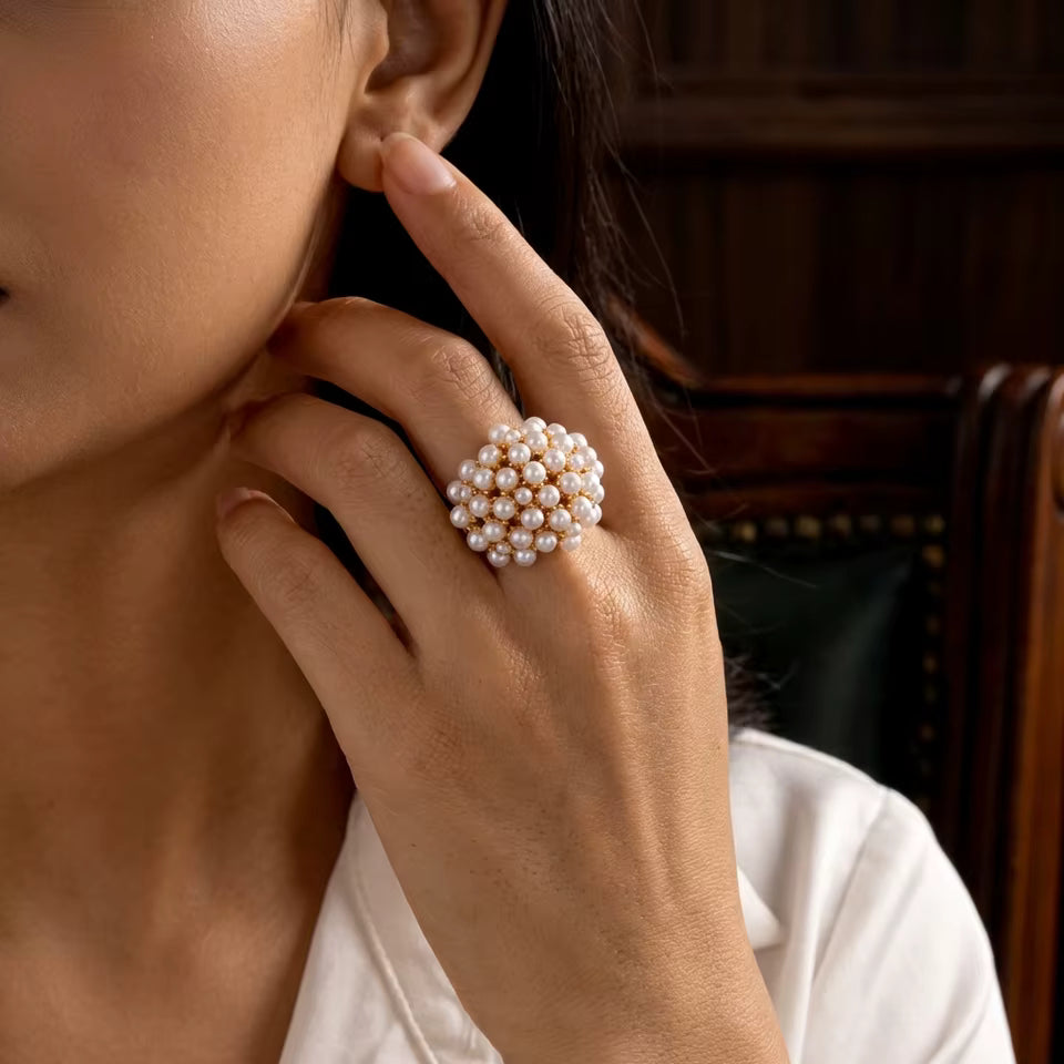 Bush - Inlaid Pearls Ring