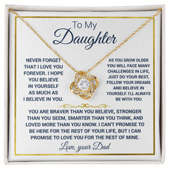 To my Daughter - Love Knot Necklace, from Dad