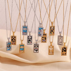 The Lovers - Gold Tarot card Dainty Necklace