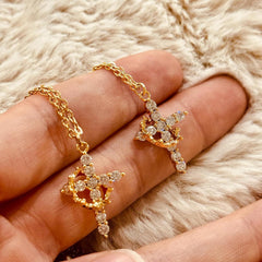 Cross & Crown Pendant Necklace
