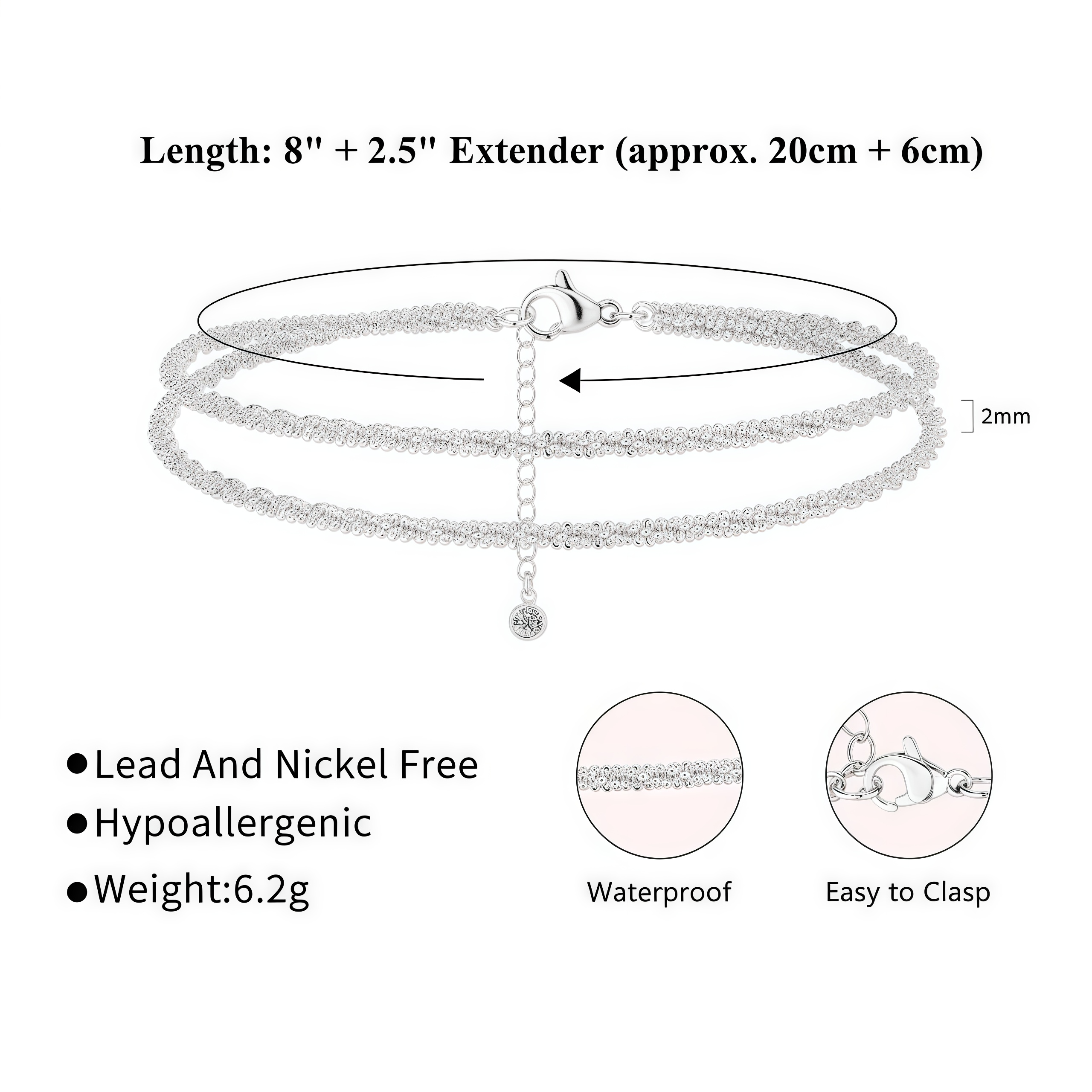 Waterproof Layered Anklet
