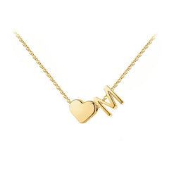 Tiny Heart Initial Necklace