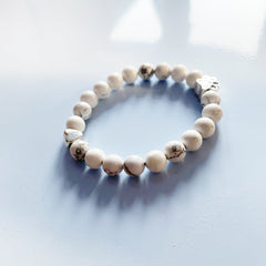 Natural Gemstone Bracelet with Paw & Heart Charm – Handcrafted Design