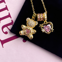 Bear & Heart Pendant Necklace