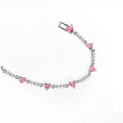Pink Bow Crystal Stacking Bracelet Set