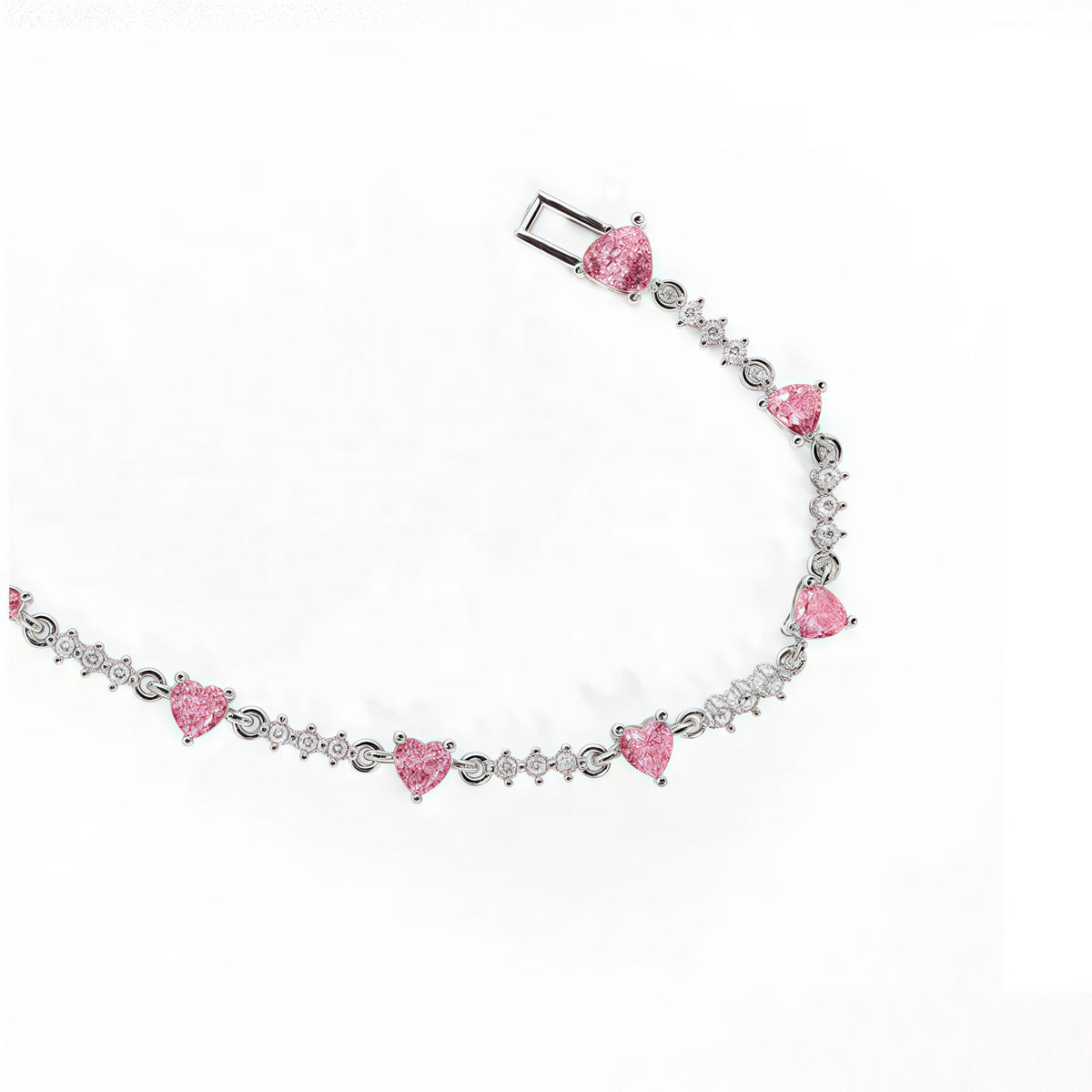 Pink Bow Crystal Stacking Bracelet Set