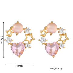 Sweet Pink Love Earrings Set