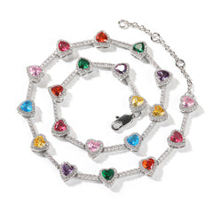 Colourful Heart Crystal Necklace