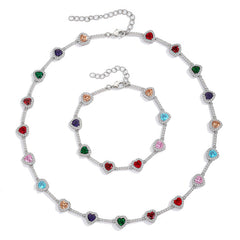 Colourful Heart Crystal Necklace