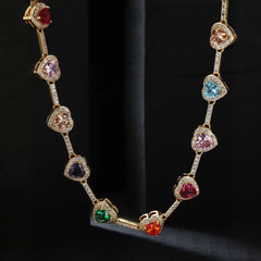 Colourful Heart Crystal Necklace