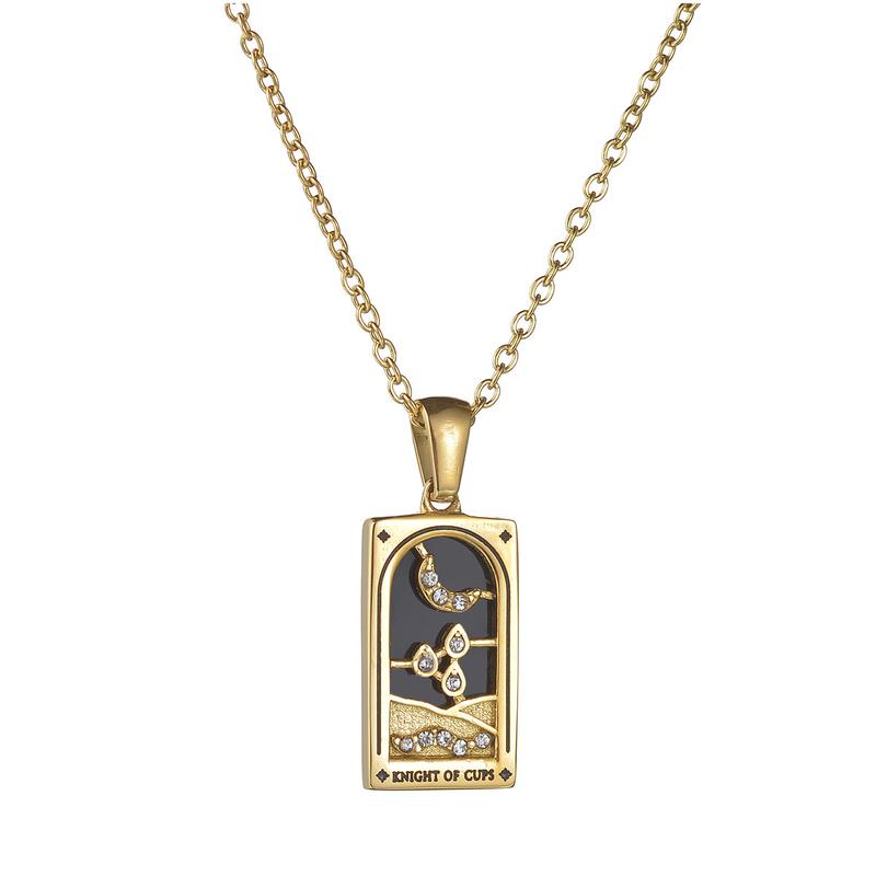 Tarot Card Enamel Necklace