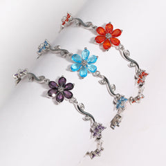 Blooming Crystal Flower Bracelet