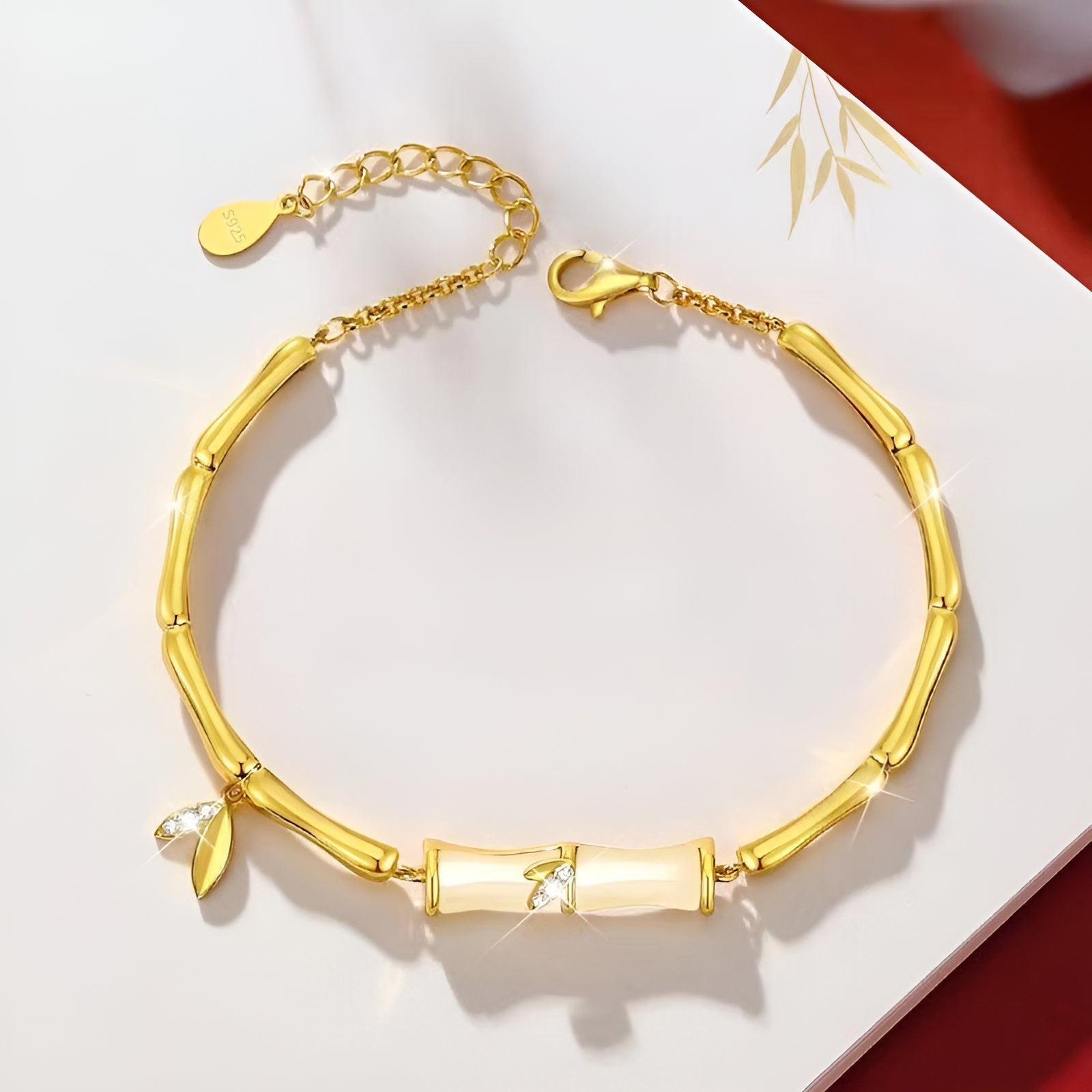 White Jade Bamboo Bracelet