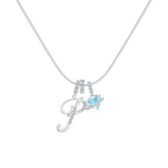 Initial & Heart Crystal Necklace