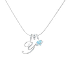 Initial & Heart Crystal Necklace