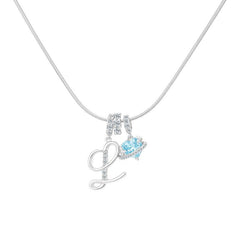Initial & Heart Crystal Necklace