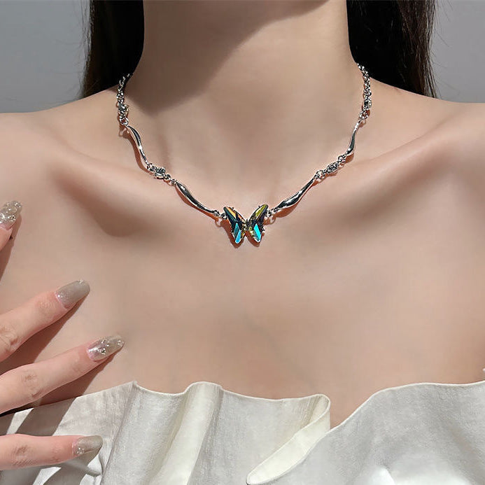 Butterfly Zircon Choker Necklace