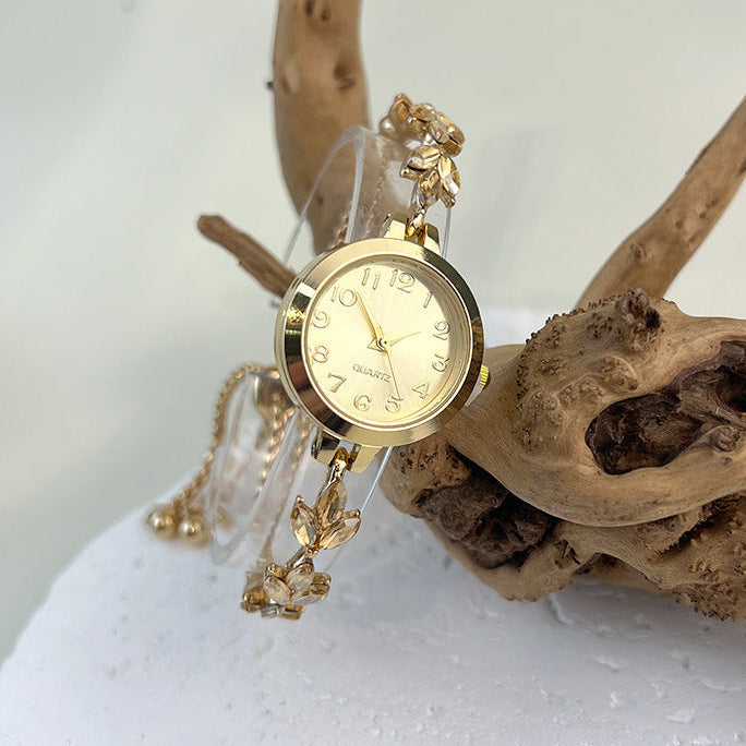 Sparkling Leaf Bracelet Watch