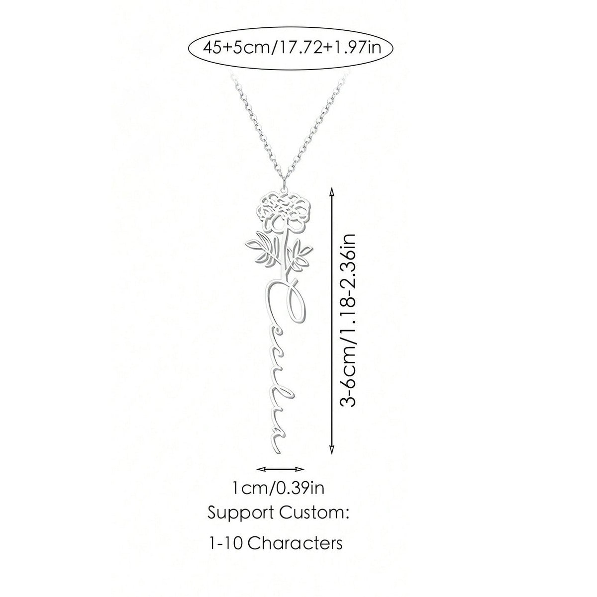 Personalised Birth Flower Necklace