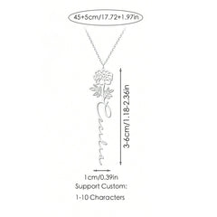 Personalised Birth Flower Necklace
