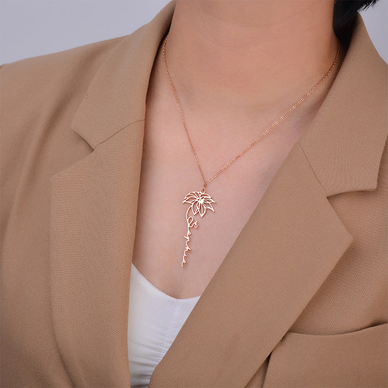 Personalised Birth Flower Necklace