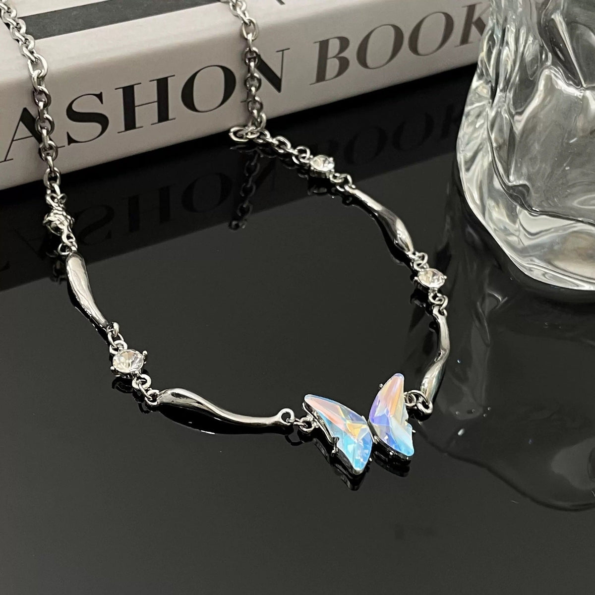 Butterfly Zircon Choker Necklace