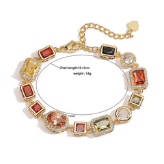 Colourful Square Crystal Necklace