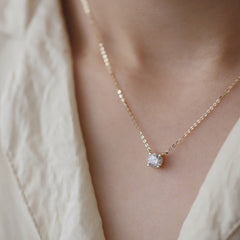 Minimalist CZ Pendant Necklace