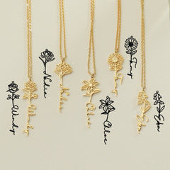 Personalised Birth Flower Necklace