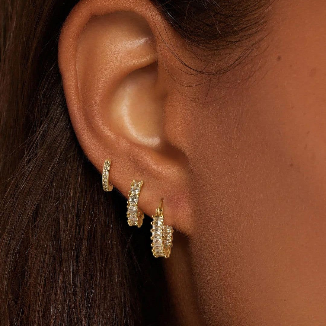 Chunky Gold Huggie Hoop Earrings