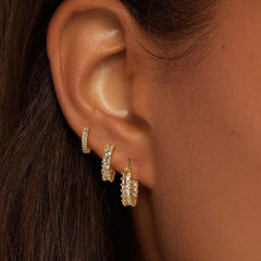 Chunky Gold Huggie Hoop Earrings