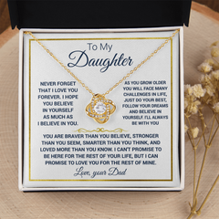 To my Daughter - Love Knot Necklace, from Dad