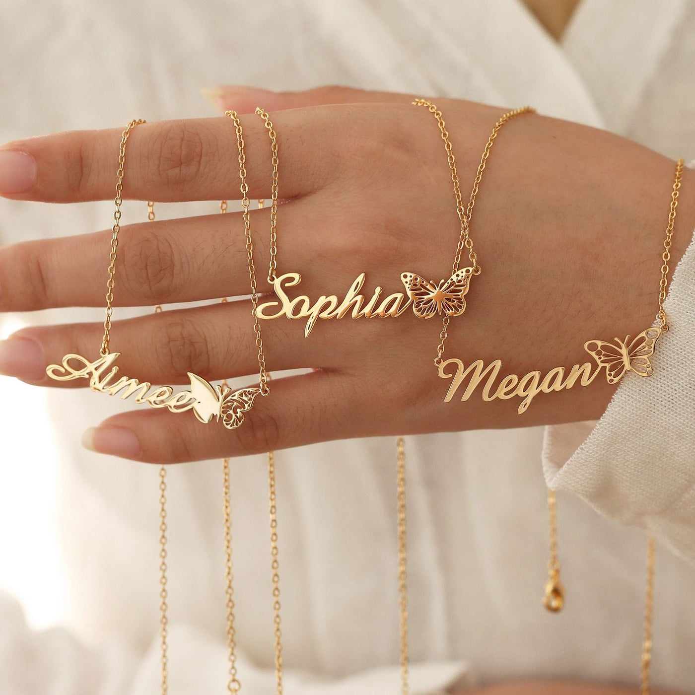 Personalised Butterfly Birth Month Necklace